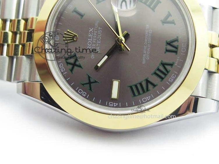 AAA Replica Watches SS A DateJust Version Edition II BP 3606 Bracelet Colorful 41mm Dial YG Jubilee Best Maker On Gray New Roman 0105